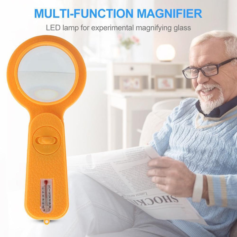 5 in 1 Thermometer with Compass and LED Lamp for Money Checking Magnifier