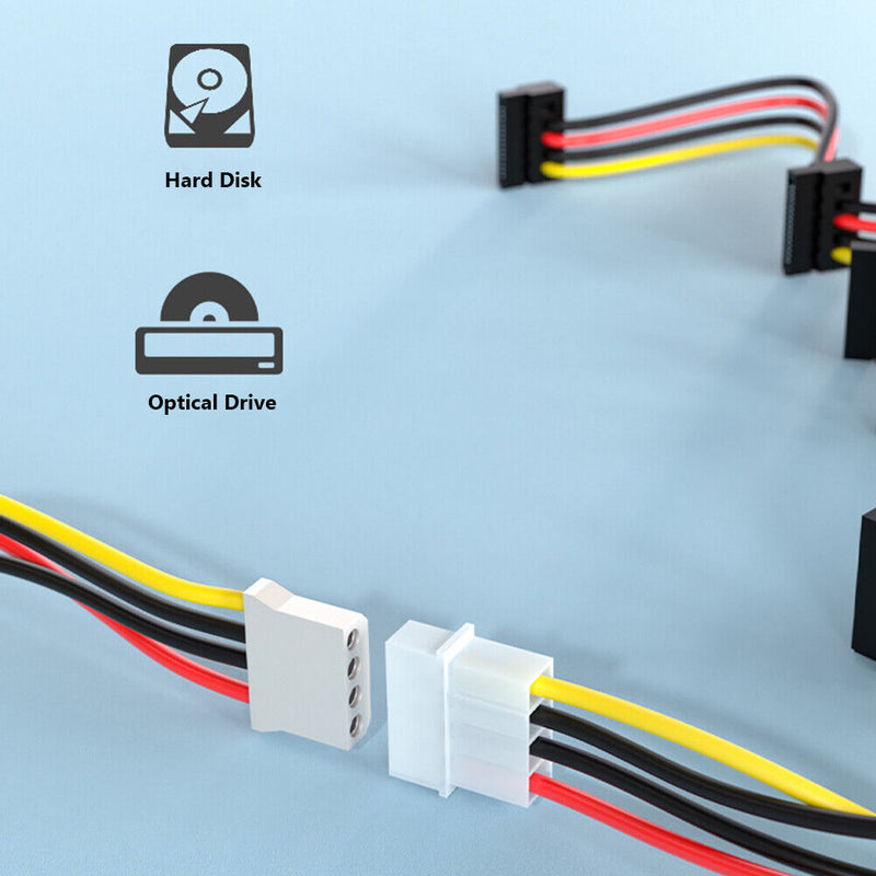 1 to 5 SATA Power Cable Adapter Splitter Cable Hard Drive Power Supply Cord