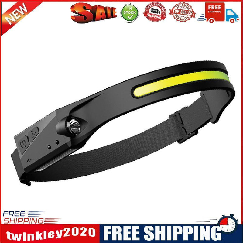 Sensor COB LED Headlamp Waterproof Outdoor Riding Camping Headlight (Black)