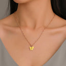 Fashion Butterfly Choker Statement Pendant Chain Necklace Women Elegant Jewel