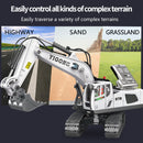 Remote Control Excavator Toys 1/20 11CH RC Digger Tractor with LED Sound