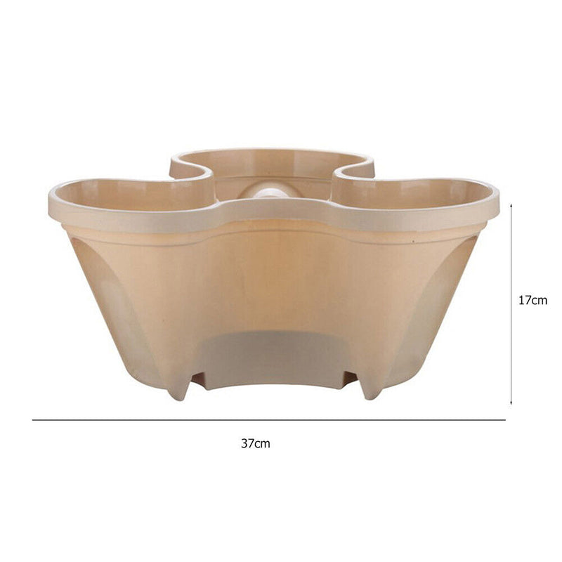 Strawberry Planter Pot Stackable Flowerpots Plants Seedling Holder (Beige) Newly