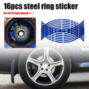 16pcs 18 inch Reflective Car Motorcycle Wheel Rim Stripe Stickers (Blue)