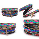 Winding Weaved Jewelry Bracelet Alloy Women Crystal Wristband(Black)