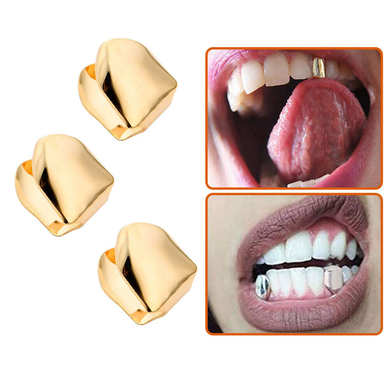 #A 3pcs Single Tooth Grillz Food Grade Tooth Clips Veneers Teeth Braces Oral Bea