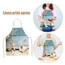 Kitchen Linen Apron Shell Painting Coffee Shop Accessories Clean Pinafore