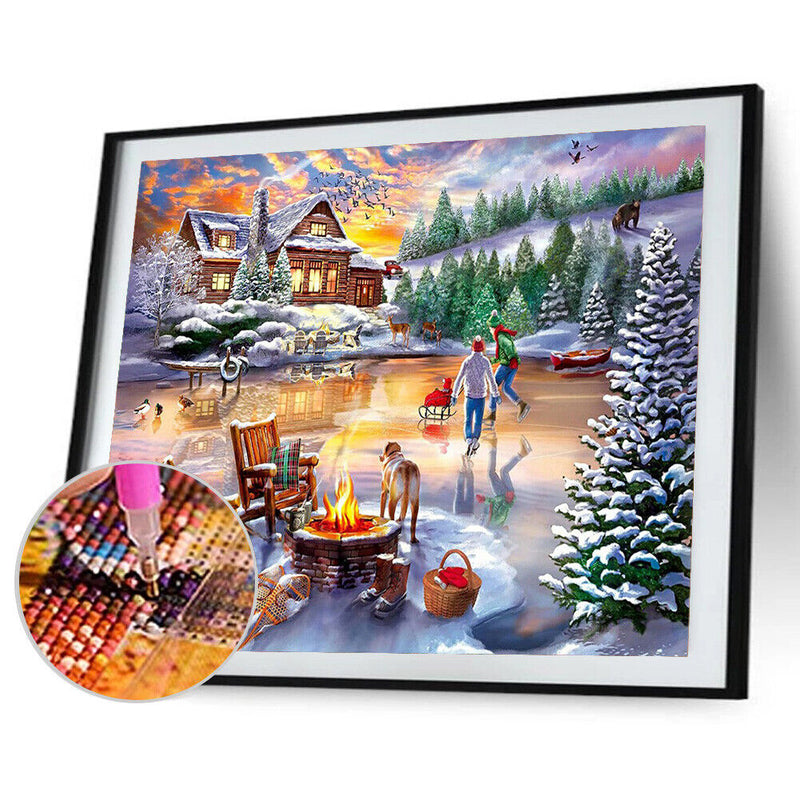 Diamond Painting 5D Full Round Drill Mosaic DIY Outdoor Night View Art Decor Kit
