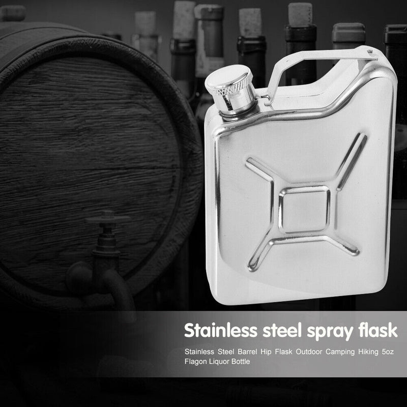 Outdoor Camping Hiking 5oz Hip Flasks Tour Stainless Steel Barrel Liquor Bottle