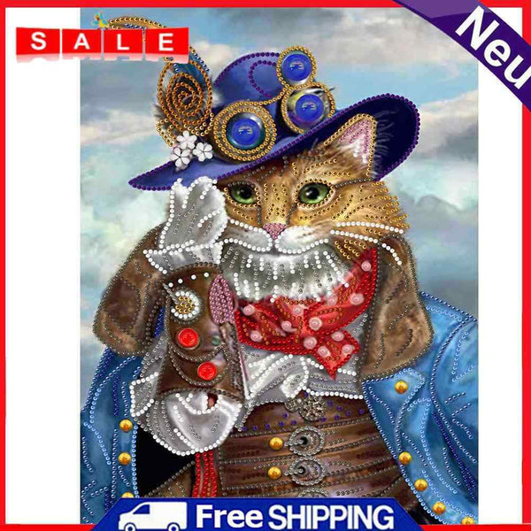 5D DIY Diamond Painting Cat Partial Drill Rhinestone Mosaic Art Picture Kit