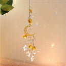 Crystal Moon Star Wind Chime Pendant Colorful Hanging Drop Garden Decor (B)
