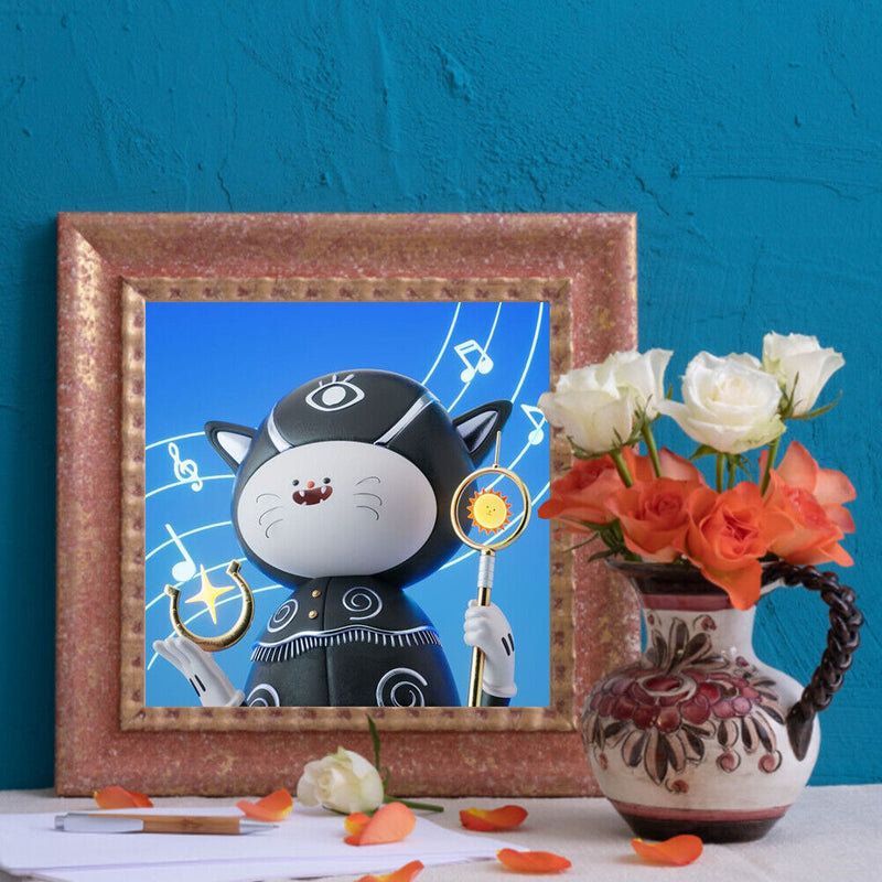 5D DIY Diamond Painting Kits Full Round Drill Cartoon Note Cat Mosaic Art