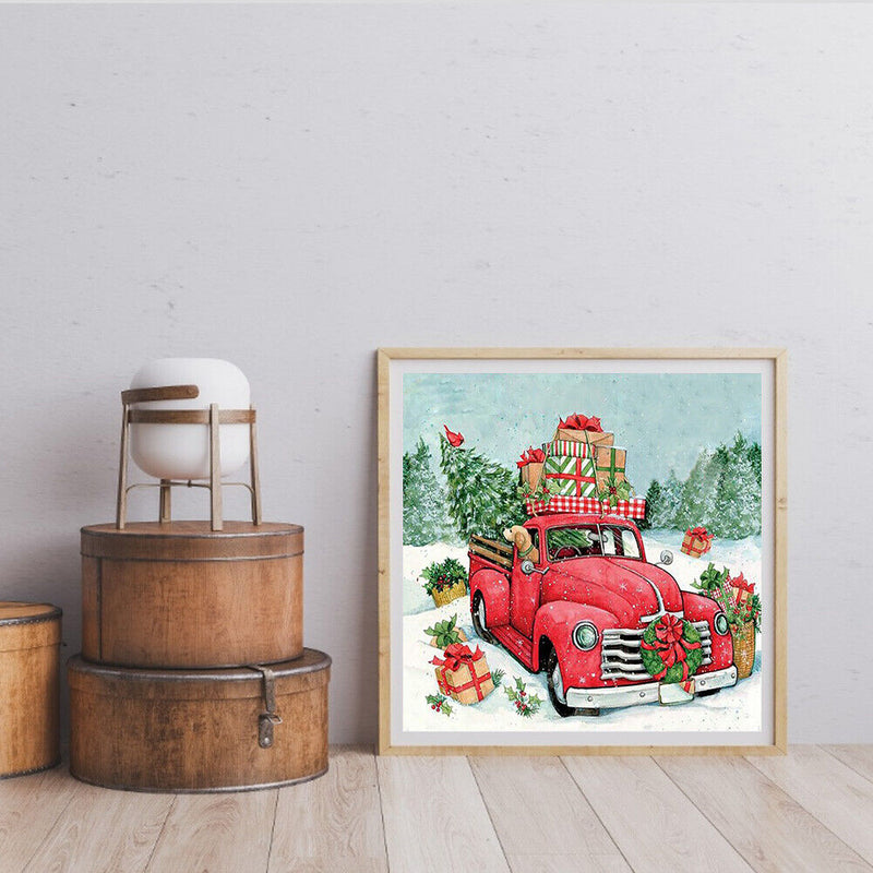 5D Christmas Car Diamond Painting Round Drill Rhinestone Picture Craft for Gift