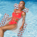 PVC Water Hammock Float Lounger Pool Inflatable Recliner Chair (Dark Blue)