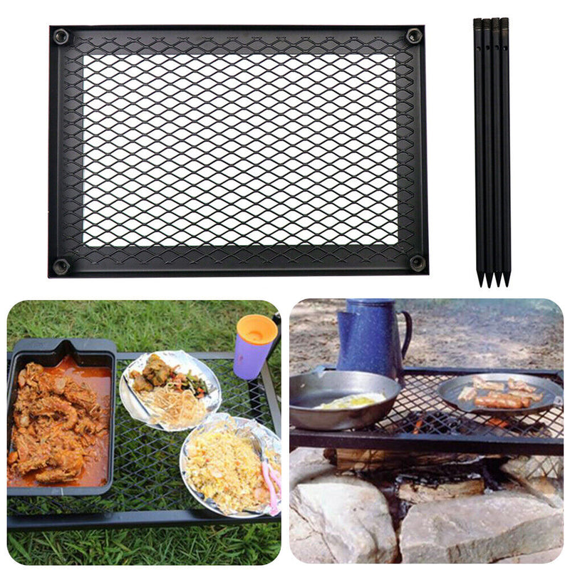Reusable Outdoor Iron Net Table Camping BBQ Picnic Cooking Grill Mat Racks Newly