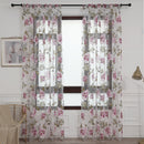 Peony Tulle Curtains for Living Room Floral Window Sheer Curtain (Pink) Newly