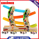 Children Wooden Four-layer Track Inertia Speed Slide Car Early Educational Toys