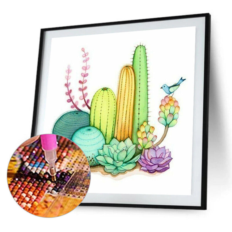 5D Full Drill Diamond Painting Cactus Rhinestone Beaded Home Decor (A902) Newly