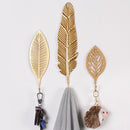 Home Decoration Leaf Shape Wall Hanger Wrought Iron Hook Hanging Storage Rack