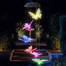 LED Solar Wind Chime Butterfly Light Color Changing IP65 Hanging Lamp (C) Newly