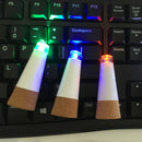4pcs USB Rechargeable Bottle Cork Stopper Cap Lamp (Colorful Slow Flash)