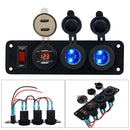 QC3.0 Dual USB Fast Charger Panel 12V Cigarette Lighter LED Voltmeter