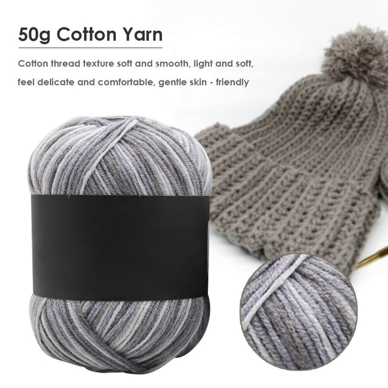 Gradient Color Milk Cotton Yarn Scarf Sweater Crochet Knitting Yarn (G) Newly