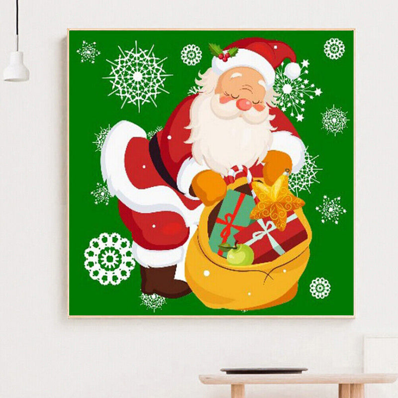 Paint By Numbers Kit DIY Christmas Santa Colouring Oil Picture Ornament
