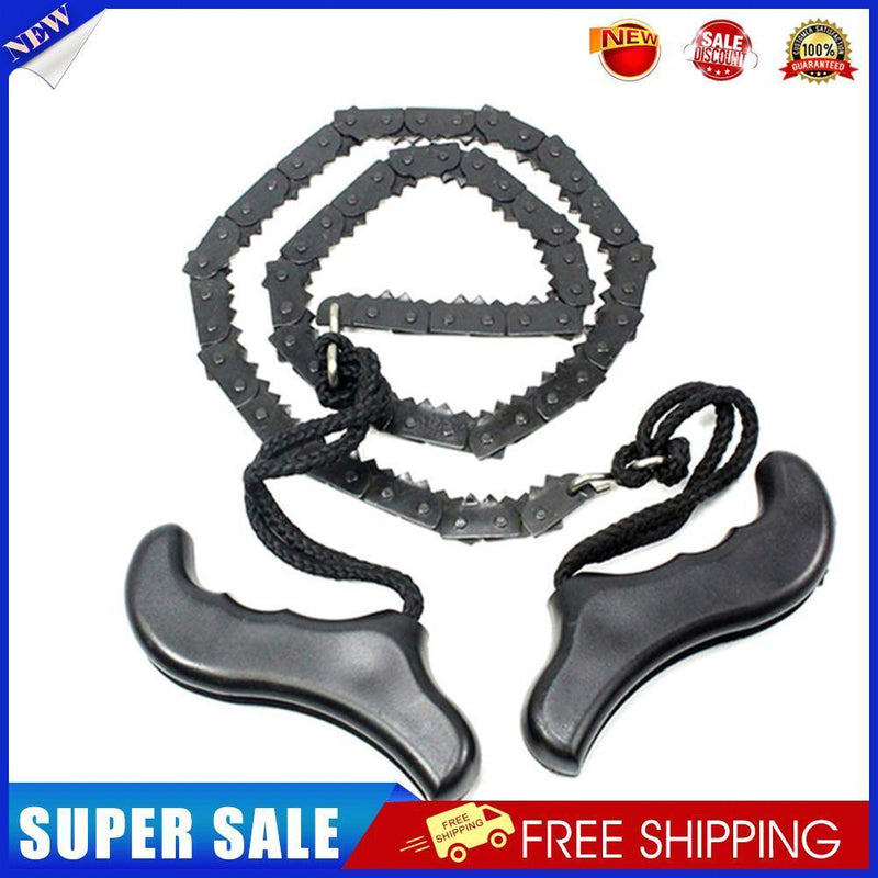 Pocket Hand Chainsaw Survival Camping Hiking Wood Cutting Chain Saw (Black)