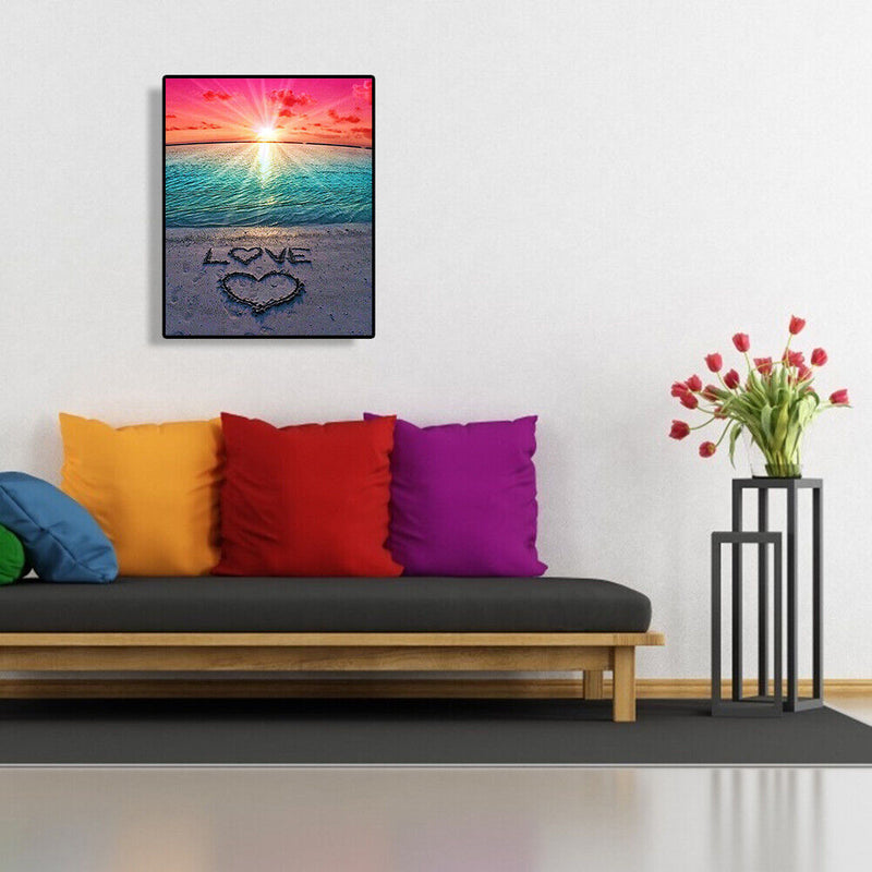 Oil Painting By Number Kit Seaside Scenery Canvas Modern DIY Hand Paint Drawing