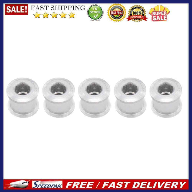 5pcs Aluminum Alloy Single Double Chainring Bolts + Nuts for Mountain Road