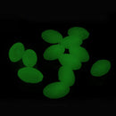 100pcs Hard Luminous Beads Float Balls Fishing Line Stoppers (6x10mm Green)