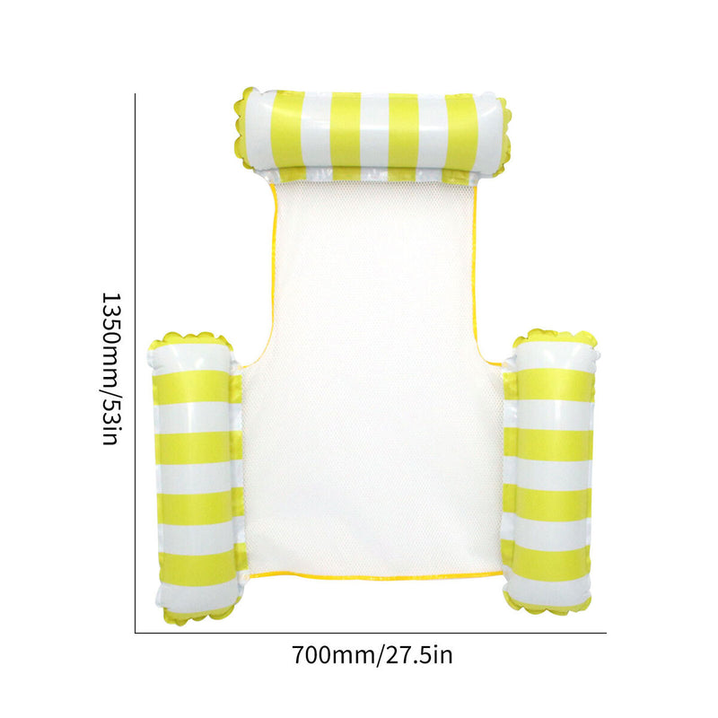 Swimming Pool Float Hammock Multi-Purpose Inflatable Lounge Bed (Yellow) Newly