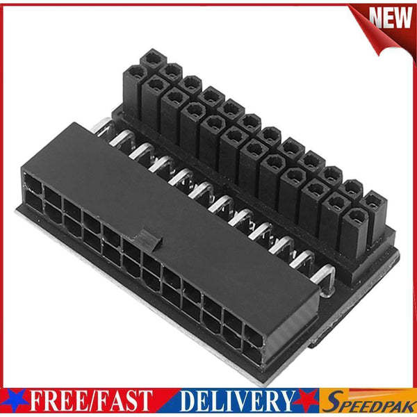 90 Degree Desktop Motherboard ATX 24Pin Female to 24Pin Male Power Adapter #F