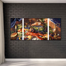 3pcs Various Foods Oil Paint By Numbers Kits DIY Handpainted Home Decoration