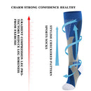 Compression Socks Unisex Sports Running Football Elastic Socks (Blue L/XL)
