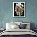 5D DIY Full Round Drill Diamond Paint Wolf Wind Chime Mosaic Rhinestone Drawing