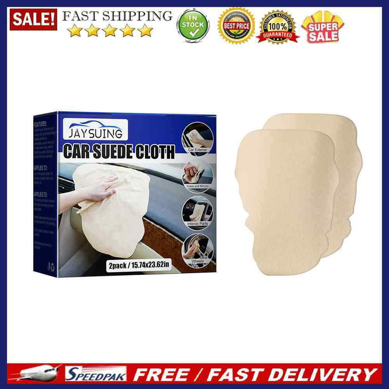 Jaysuing 2pcs Car Cleaning Suede Cloth Quick Dry Soft Glasses Windows Wash Towel