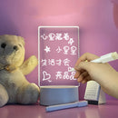 Transparent Acrylic Table Night Light DIY Message Board Home Lamp (Round) Newly
