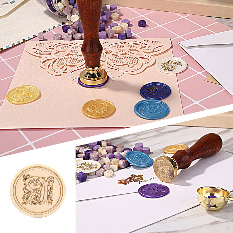 Wax Seal Stamp, Camino Pattern Seal for Envelopes, Wedding, Wine Packages (A-Z)