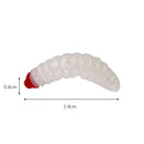 50pcs 2.4cm 0.5g Maggot Bionic Fishing Lures Artificial Soft Bait (White) Newly