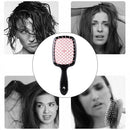 Wide Teeth Air Cushion Comb Scalp Massage Salon Hair Brush (Black Pink) Newly