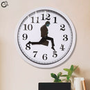 Silly Wall Clocks Non-Ticking Wall Clocks Easy to Install Watch (White)