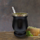 Double Wall Gourd Tea Cup 8oz Stainless Steel Yerba Mate Tea Cup (Black) Newly