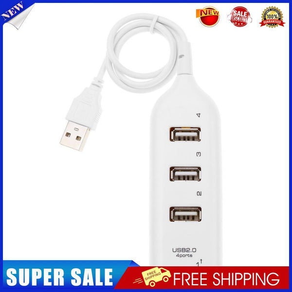 USB Hub 5Mbps High Speed Multi USB 2.0 Adapter 4 Port Splitter (White)