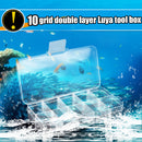 Double Layer Plastic Bait Lure Sorting Box Fishing Tackle Accessory Organiz