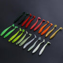 20pcs 2g/7.5cm T-Tailpiece Soft PVC Worm Fishing Attracts 10 Colors Swim Bait
