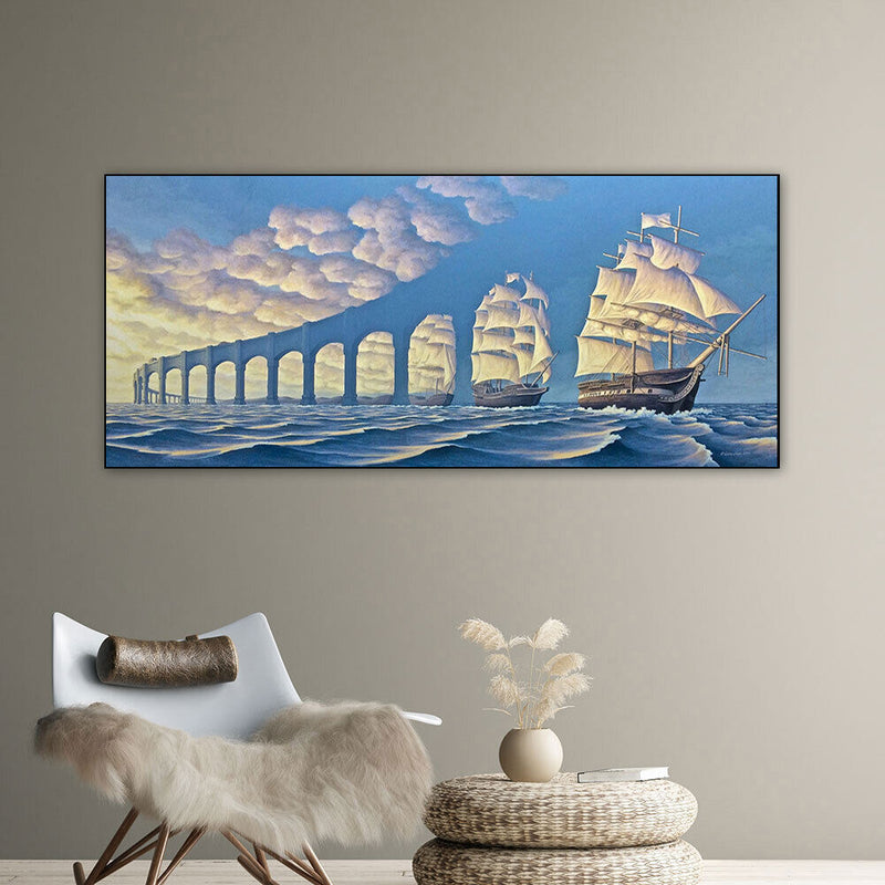 Sailboats Oil Paint By Numbers Kits DIY Canvas Wall Art Picture Craft Home