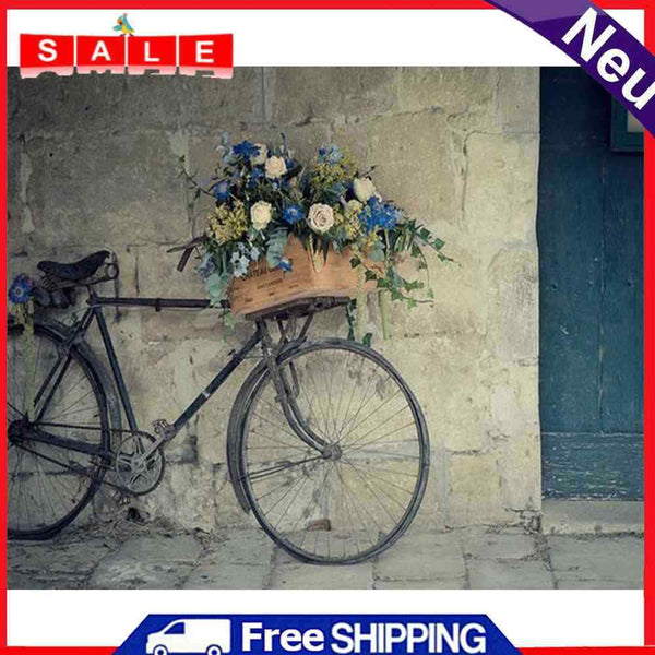 Frameless Oil Paint By Numbers DIY Bicycle Picture Craft Kit for Living Room