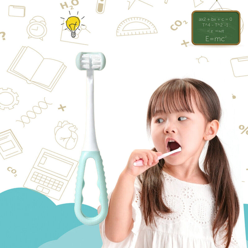 3 Sided Silicone Safety Teeth Brush Oral Dental Clean Toothbrush (Blue) Newly