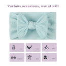 Soft Nylon Baby Headband Bows Newborn Girls Infant Turban Hairband (Blue)